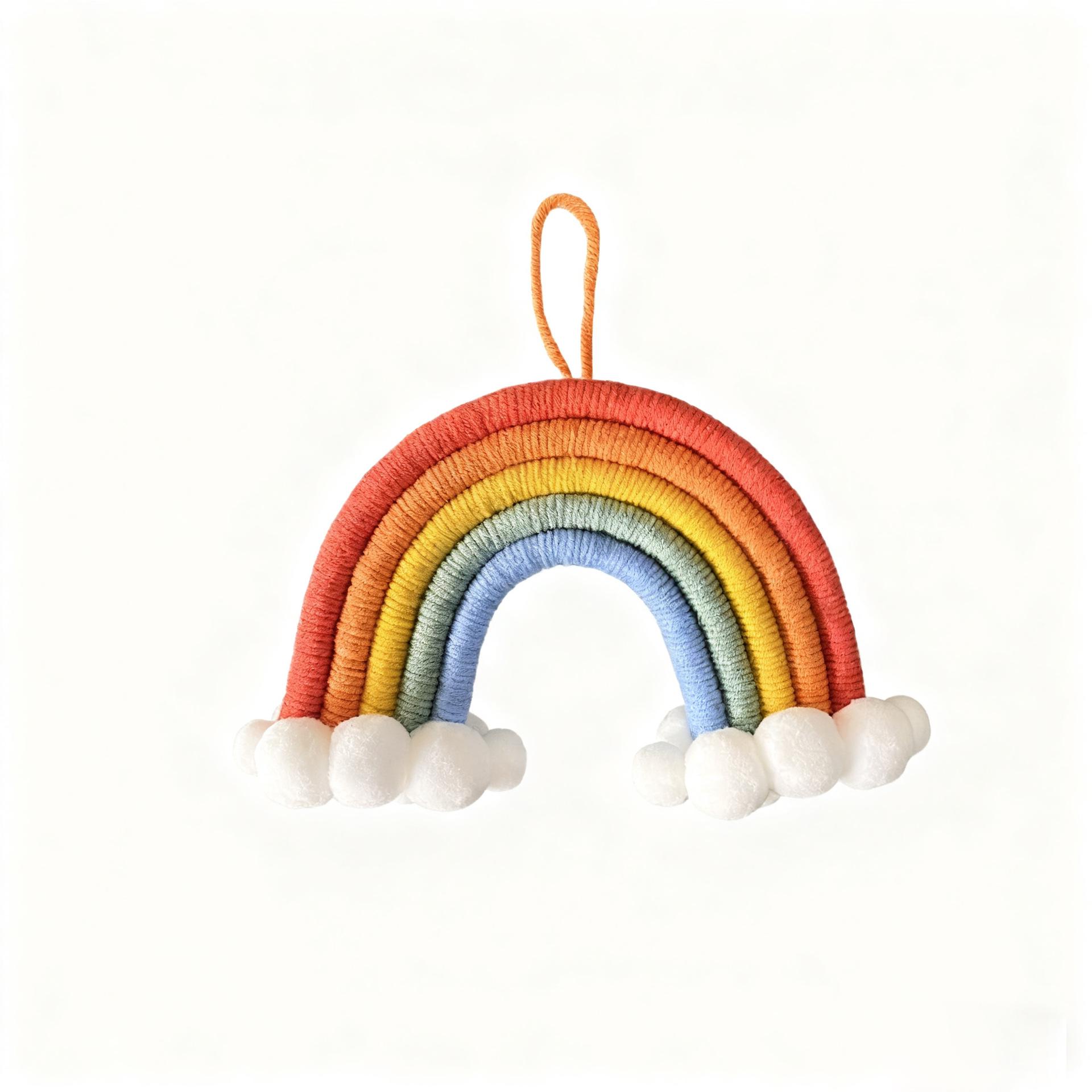 Nordic Style Woven Cloud Rainbow Hanging Ornaments - Children s Room Wall Decor Pendant CH5
