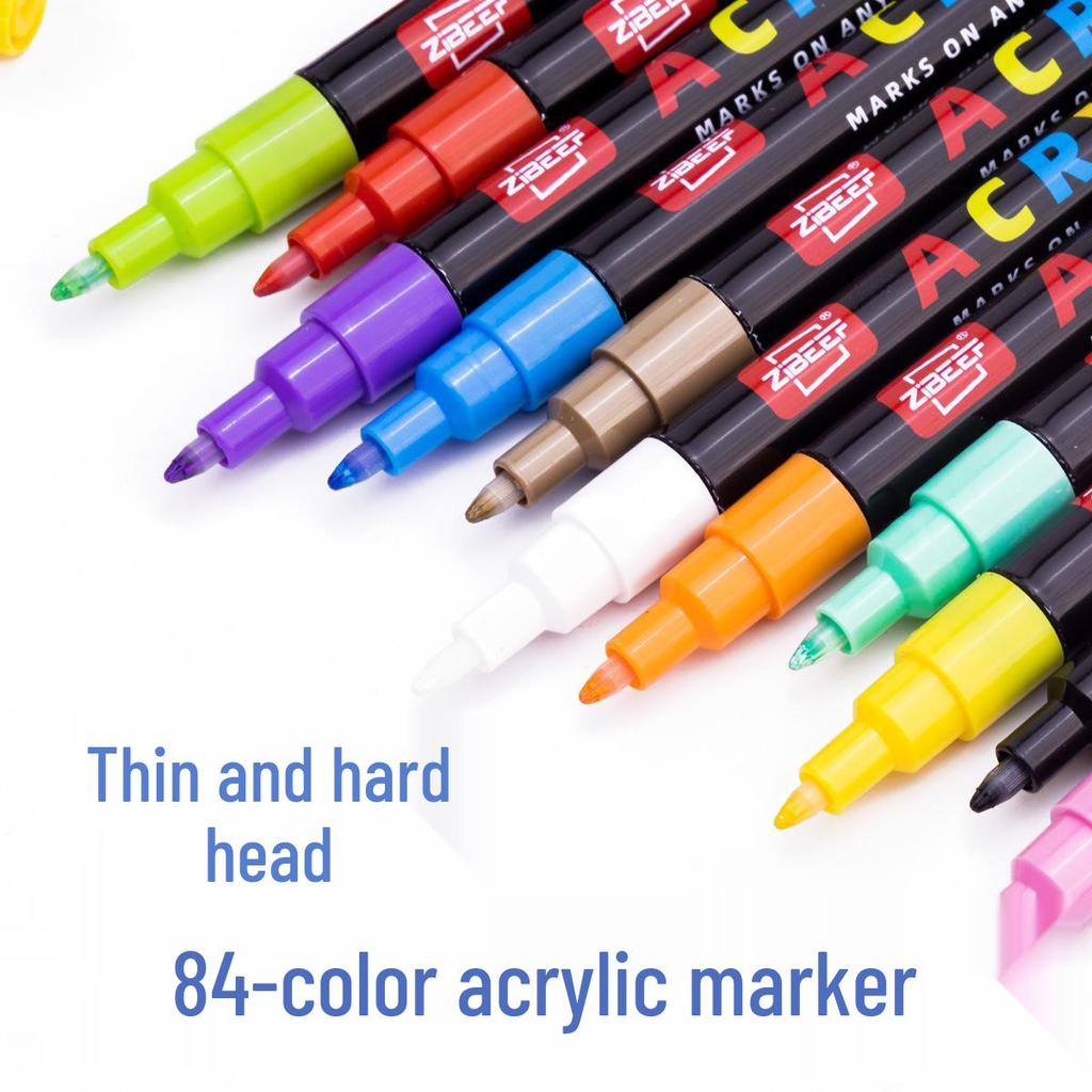 Guangna 2100 Fine Tip Acrylic Marker Set - 120/240 Colors, Press-Type, Water-Based for Students