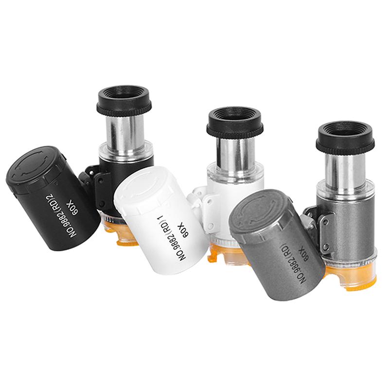 Mini Pocket Microscope Kit 60X Lab Handheld Microscope Battery Powered Microscope With Led Light Kids Science Microscop