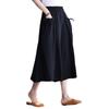 Wide Leg Pants for Women In Summer Loose Fit Plus Size Solid Color Elastic Waistband Large Swing Skirt Pants Casual Cropped Pants
