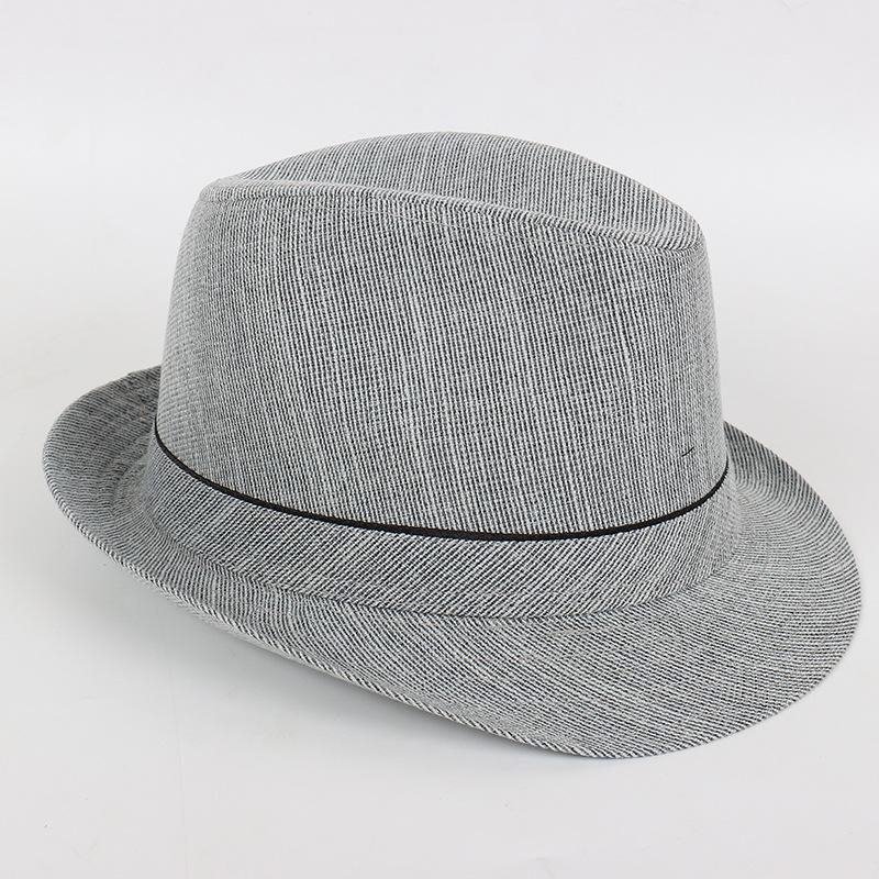 Medium and Old Crimped Hat Men's Summer Sun Hat Jazz Hat Outdoor Straw Hat Summer Top Hat Breathable