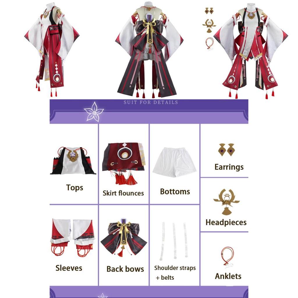 Yae Miko Guuji Yae Cosplay Costume Uniform Outfits For Halloween