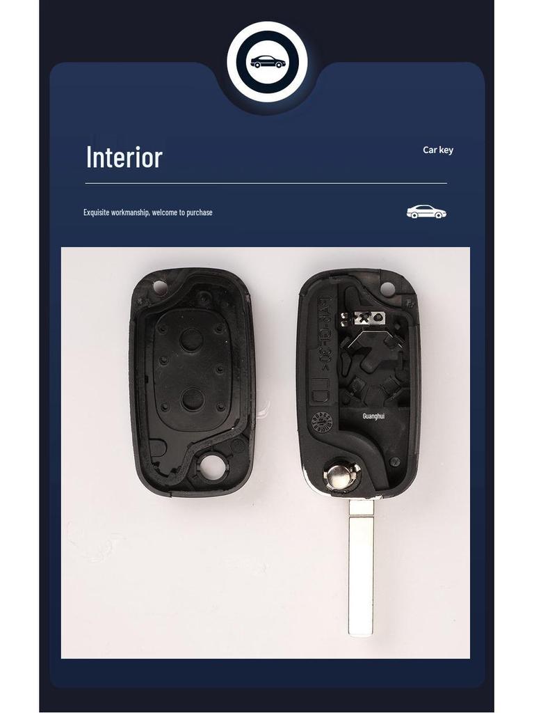 Kompatible Renault 2-Tasten Klappschlüsselgehäuse Ersatz (Kein Logo)