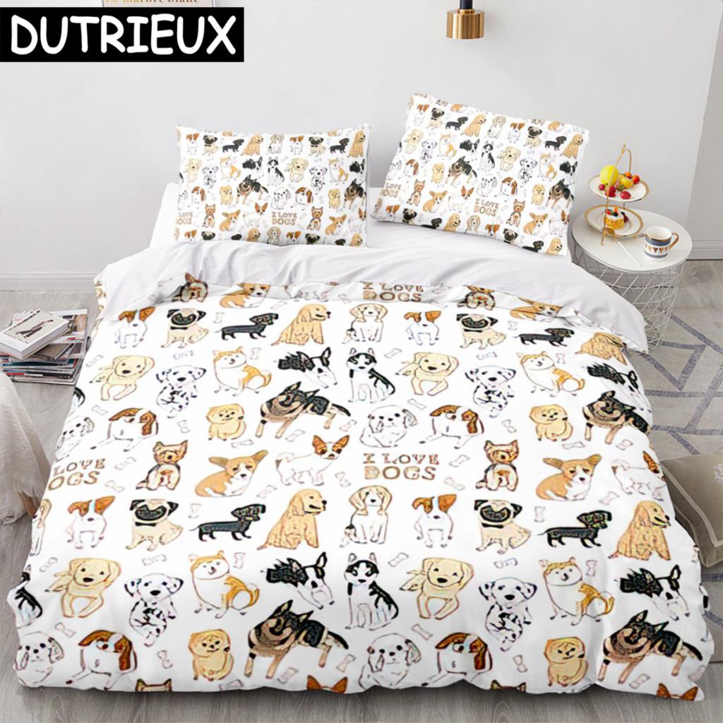 Shiba Inu Dog Bedding Set Animal Dogs Duvet Cover Double King Twin Single Bed Sets For Kids Boys Decor Home Custom Duvet Cover