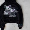 Dark Print Hoodie Women Y2K Streetwear Long Sleeve Casual Loose Fit Pullover