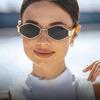 Trendy Polygonal Sunglasses for Women Luxury Brand  Metal Small Frame Sun Glasses Ladies Classic Vintage Punk Eyewear Shades