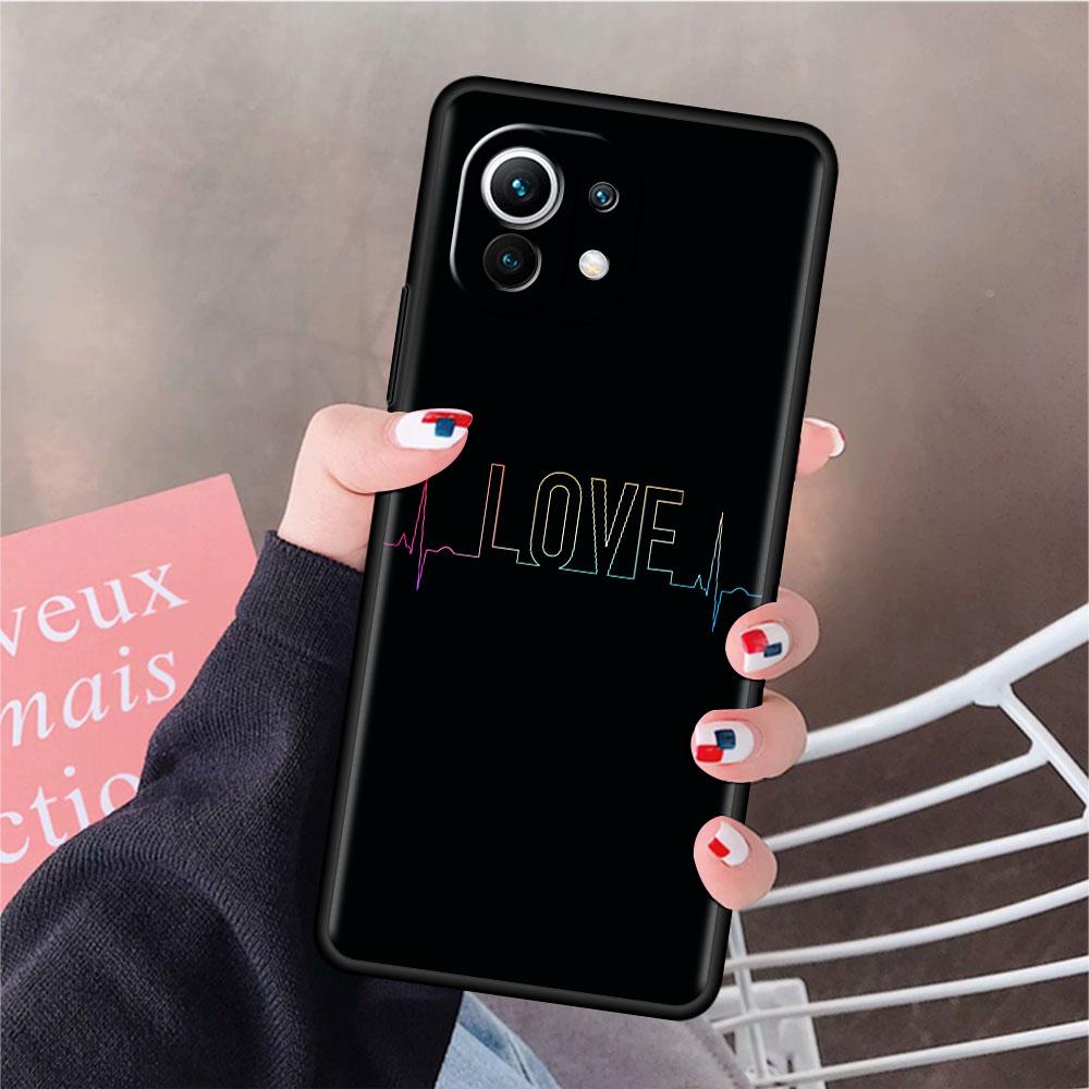 Cute Love Heart Funda Case For Xiaomi Mi 11 Lite 5G NE 11T Pro 10T 9T Note 10 12 12X 12S Ultra Soft Silicone Shell Phone Cover