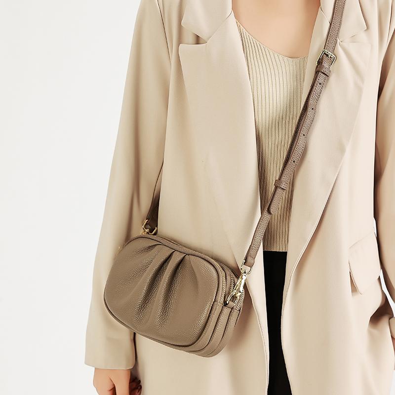 Ladies Soft Retro Cowhide Small Crossbody Bag Female Casual Luxury Designer Handbags Women Cow Leather Phe Shoulder Bags Lady