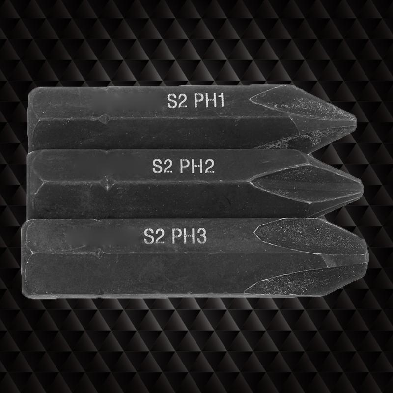 3 Pieces Screw Bit S2 Alloy Steel  PH1 / PH2 / PH3  for Cross Drill Bit   Black  Replaceable  Strong Magnetic Bit