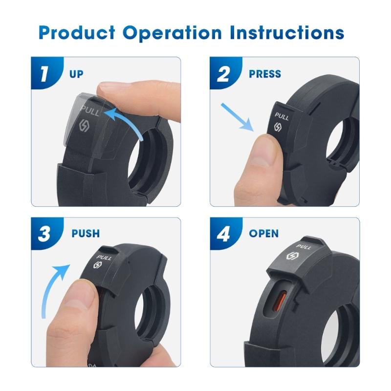 Motorcycle Handlebar Mount Charging Adapter SAE To USB & Type-C Socket for Cellphone Tablet Scooters Power Outlet