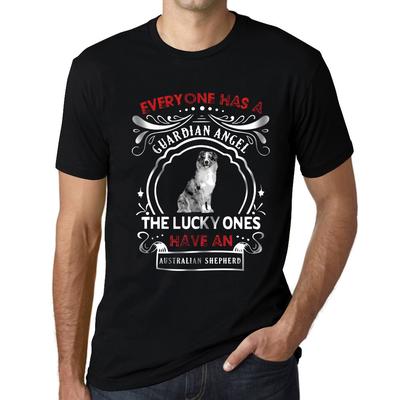 Men’s Vintage Tee Shirt Graphic T Shirt Australian Shepherd Dog Deep Black