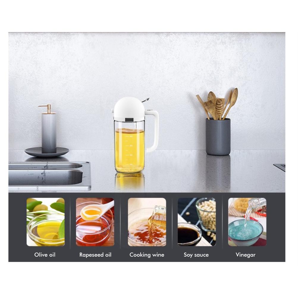 2 In 1 Glass Oil Sprayer Olive Oil Dispenser Press Type Dispenser for Cooking Kitchen Barbecue