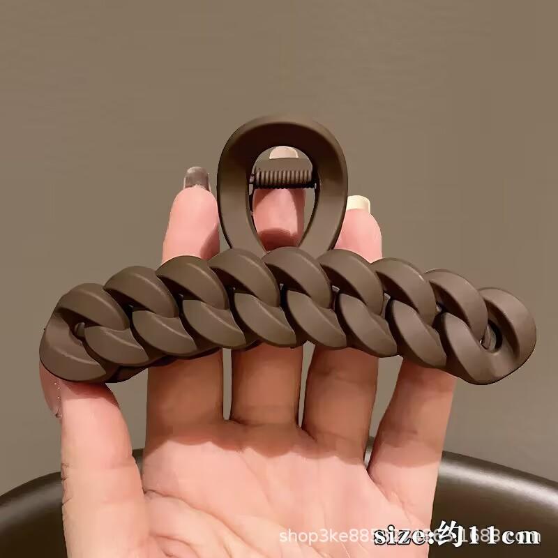 Premium Milk Coffee Color Grab Clip Hairpin French Shark Clip for Women's Back Head