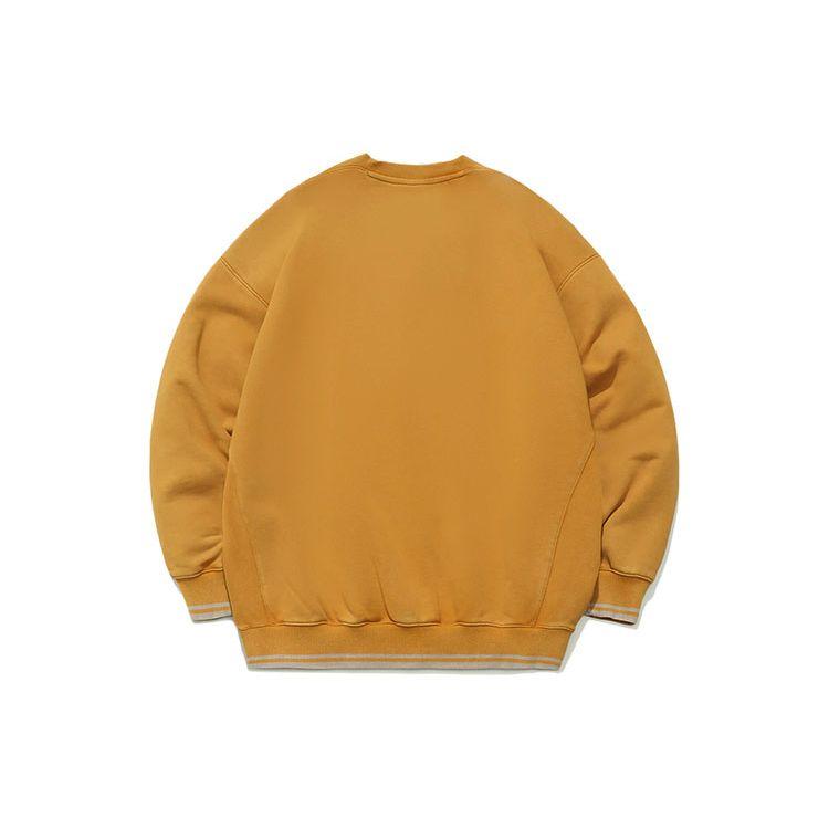 Li Ning Sports Basketball Series Towel Embroidered Logo Loose Round Neck Pullover Sweatshirt Men Sweatshirt Sea-Buckthorn-Brown AWDRA23-6