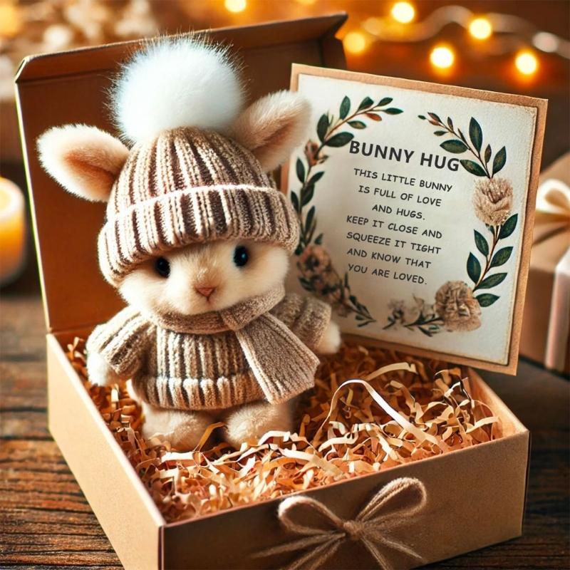 Soft Plush Easters Bunnies Decorative Box Soft Animal Plush Rabbit Key Rings For Memorable Gift Giving