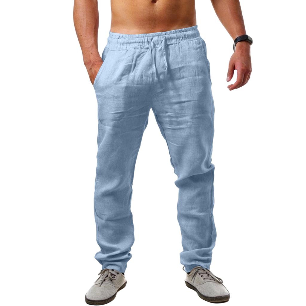 Men's Cotton And Linen Multi-color Casual Pants