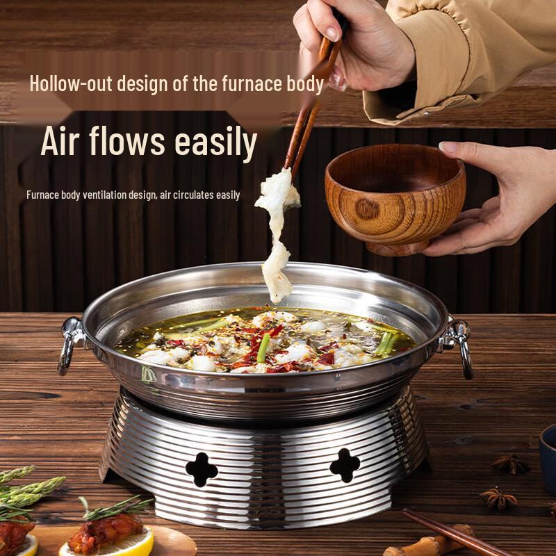 Stainless Steel Commercial Mini Hot Pot with Solid Alcohol Burner