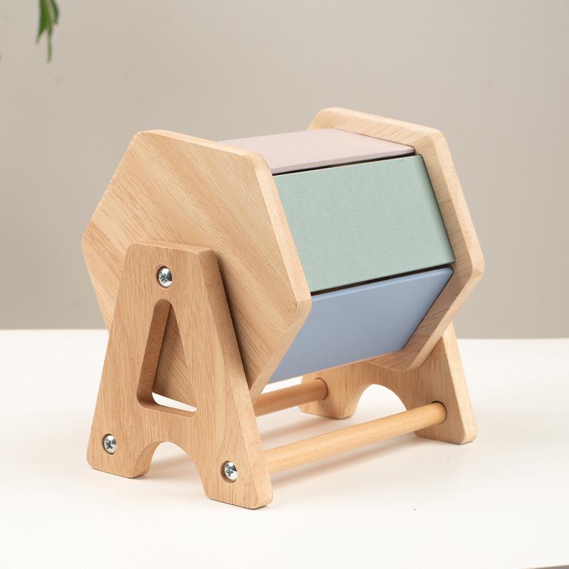 Wooden Rolling Drum for Infant Color and Cognitive Development - Montessori Teaching Aid