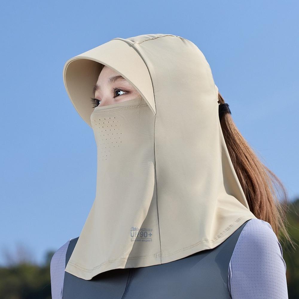 Eisseide Schirmmütze mit Schal Sonnenschutzhut Neue Überzieh-Mütze Unisex