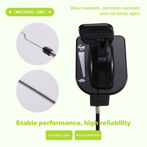 Black ABS Throttle Cable for Mountfield Lawn Mower