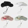 Wide Brim Fisherman Hat For Men Women Sun Protection Breathable Outdoor Summer Accessory