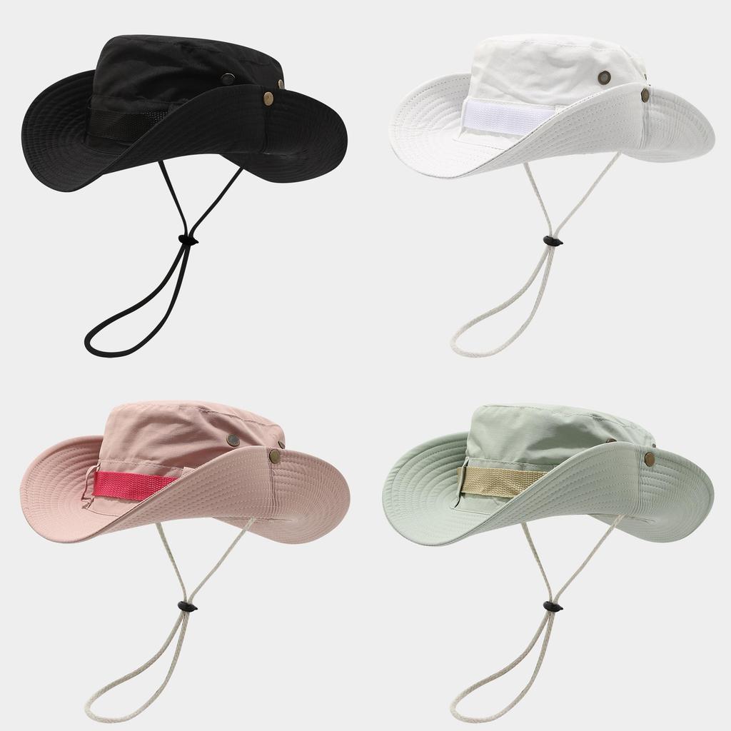 Wide Brim Fisherman Hat For Men Women Sun Protection Breathable Outdoor Summer Accessory