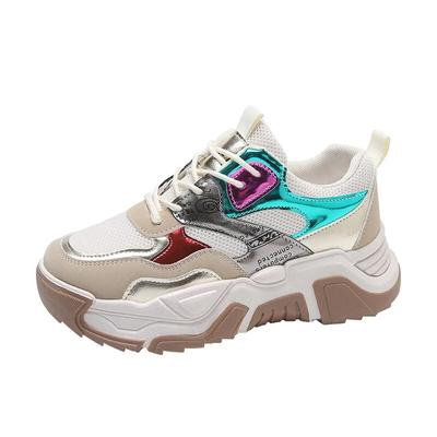 Damskie Wiosenne Sneakersy Dopasowanie Kolorów Okrągły Nosek Platforma Sportowe Buty do Biegania Wulkanizowane Kobieta Casual Oddychające Tenisowe Damskie