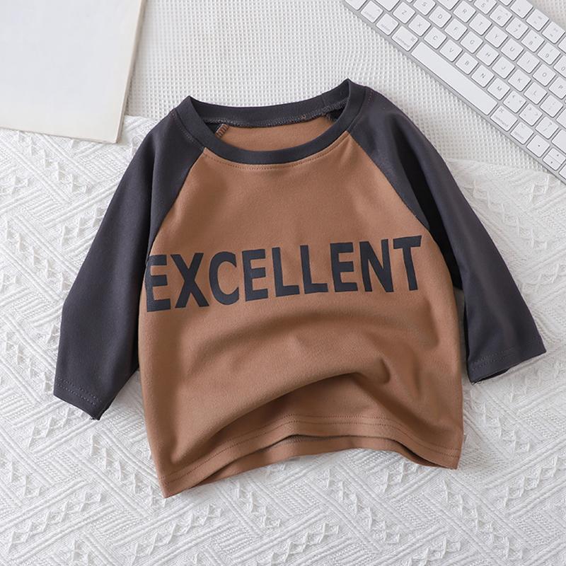 Children's Long Sleeved T-shirt Letter Printed Warm Kids Top