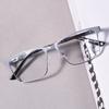 Gray Frame Square Big Size Progressive Multifocal Glasses Anti Blue Light Reading Glasses Fashion Women Men Metal