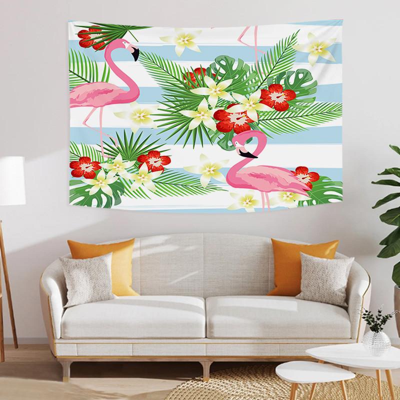 Summer Cartoon Tropical Jungle Monstera Background Printed Polyester Tapestry Wall Hanging Tapestries For Bedroom Dorm Decor