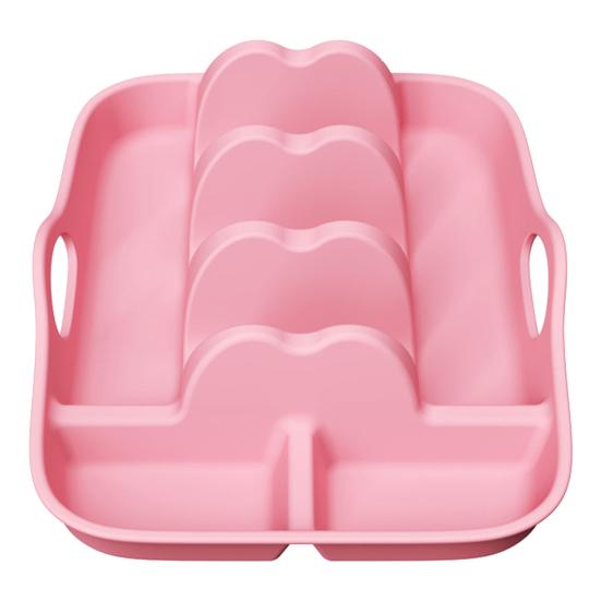 Silicone Taco Tray Burrito Serving Dish with Handles Dividers Heat Resistant Non-Slip Base Dishwasher Safe Tortilla Rack