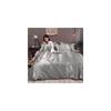 Zzluxi Double Duvet Cover 4-Piece Set: Frilled Bed Cover, Cool Silk-like Feel, Fitted Sheet, Duvet