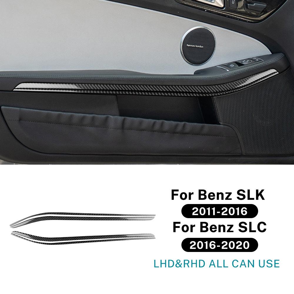 Real Soft Carbon Fiber Trim Sticker For Mercedes Benz SLK R172 2011-2014 2015 2016 SLC 2016-2020 Car Door Trim Strip Accessories