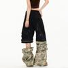 Men Women Cargo Pants Streetwear Straight Leg Workwear Camo Print Loose Fit Casual Trousers