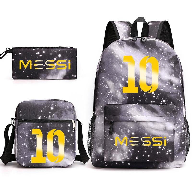 Lionel Messi · Peripheral Printed School Bag Three-Piece Pencil Case Shoulder Bag Backpack