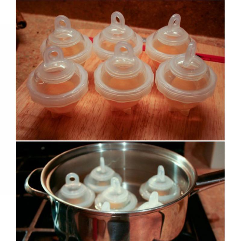 6ks Vařené vejce natvrdo Vařič vajec Kelímky na vejce Kuchyně bez skořápky a oddělovače