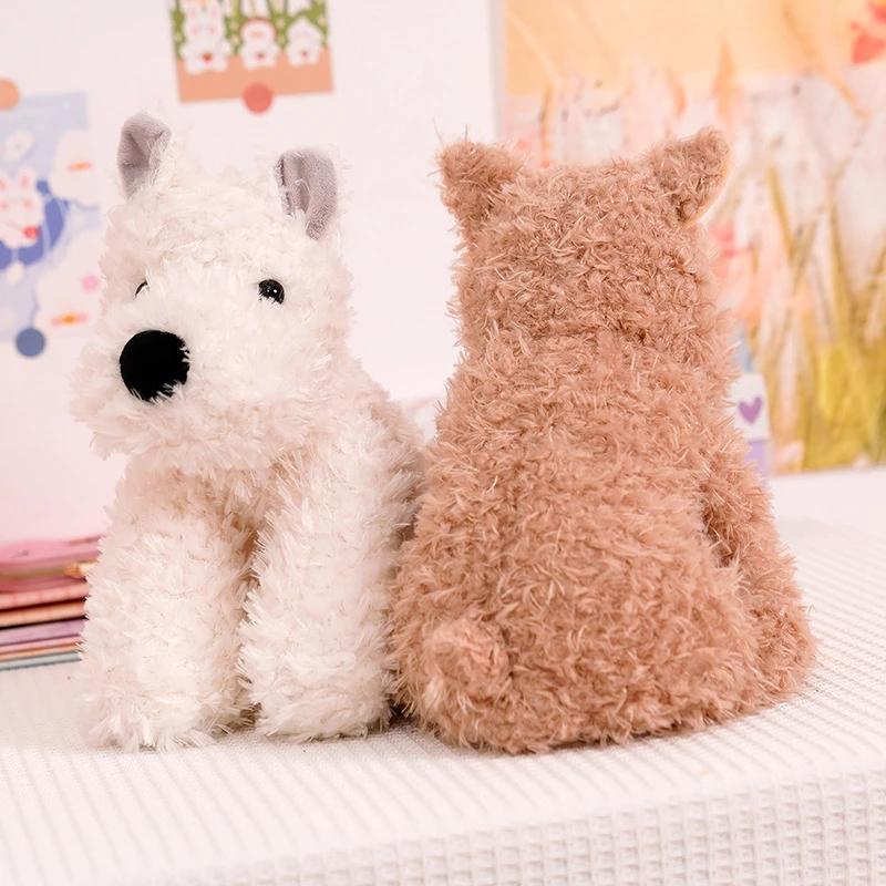 Adorable Fluffy Hair West Highland White Terrier Plushie Soft Puppy Plush Toy Stuffed Lifelike Animals Baby Appease Sleep Doll