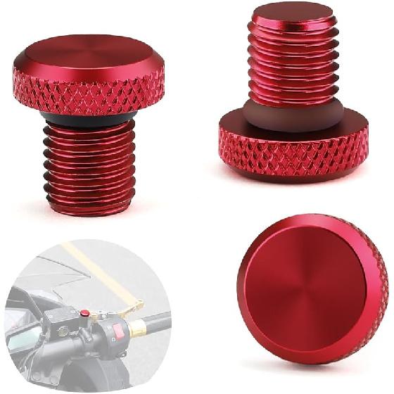 3 Pcs Motorcycle Mirror Hole Plug M10x1.25, Universal Space Aluminum Motorcycle Rear View Mirror Screws Suitable for Most Motorcycle(Honda,Yamaha,