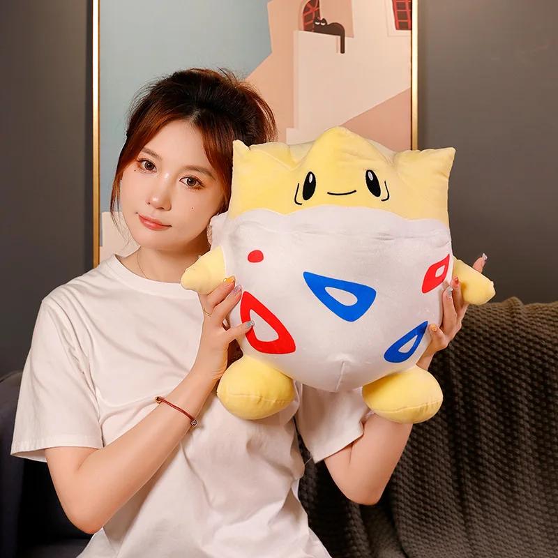Non-Toxic Big Size Soft Stuffed Togepi Plush Toy Japanese Style Pokemon Plushies Throw Pillow Back Cushion For Sofa Bed Home Decor Gifts
