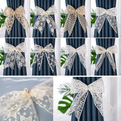 2Pcs/set Lace Bow-knot Curtain Tieback Clip Simple Curtain Holders  Living Room Home Decor