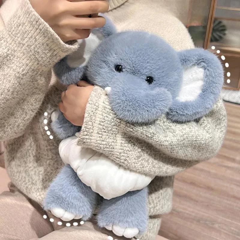 Kawaii Stuffed Plush Animals Toys Soft Dolls Jungle Dinosaur Elephant Otter with Diapers Children Gift Baby Kids Hobbie Toys