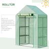 Walk In Greenhouse with Shelves, Portable Gardening Plant Grow House for Outdoor with 2 Tier Shelf, Roll-Up Zippered Door, PE Cover, 141 X 72 X 191cm