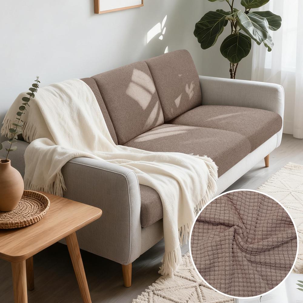 Jacquard Woven Fabric Pure Couch Fitted Covers Polar Thermal Fleece Fabric Form Fitting Sofa Seat Covers Detachable Couch Protector Furniture Cover