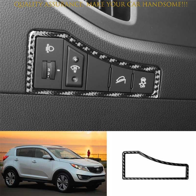 For Kia Sportage R 2011-2016 Real Carbon Fiber Driver s Side Dash Control Frame