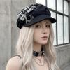 Rabbit Ears Plaid Beret Hat Thin Brim Newsboy Peaked Hat Casual Painter Artist Cap  Girls