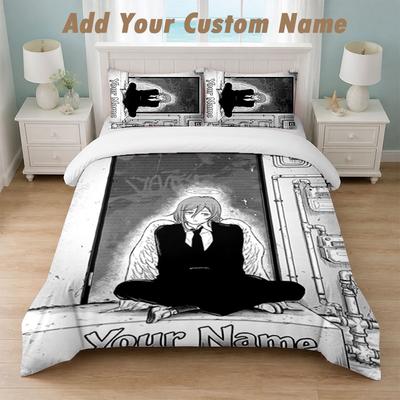 Bedding Set 1 Duvet Cover 2 Pillowcases Chainsaw Man Print Soft Bed Linen Bedroom Decor