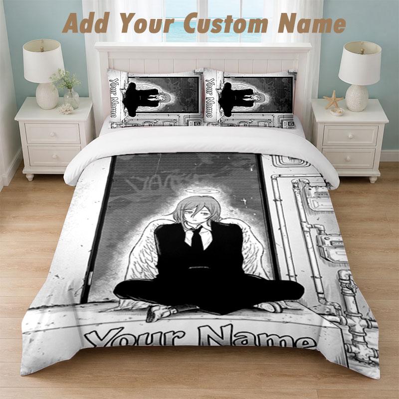 Bedding Set 1 Duvet Cover 2 Pillowcases Chainsaw Man Print Soft Bed Linen Bedroom Decor