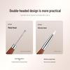 Dual-ended Sandalwood Handle Nail Art Pen: Multi-functional Japanese Silicone Gel Mixer, Carving Tool, Scraper, Embosser, and Color Painting Tool.
