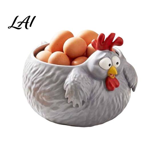 Multi-purpose Fruit Snack Container Hen Storage Tray Cute Decorative Chicken Bowl Novelty Egg Basket Breakfast Cereal Serving Bowl Plate,