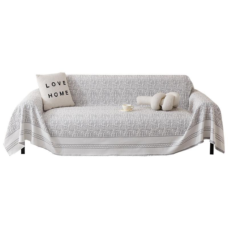 Summer Ice Silk Sofa Towel Dust-proof Dirt Resistant Minimalist European Style Integrated Sofa Cushion Armrest Backrest Cover
